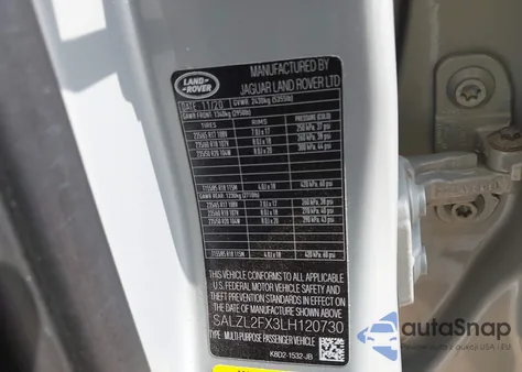 2020 Land Rover Range Rover Evoque First Edition z USA, uszkodzony, nr VIN SALZL2FX3LH120730